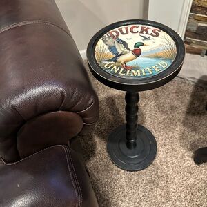 Ducks Unlimited Decorative Accent Table - Black with Multi-Color Decal